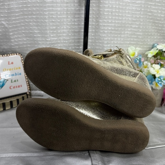 (R5)Steve Madden Gold Huston Vinta High-Top Wedge Sneakers with Metallic Studs,8 - Picture 7 of 11